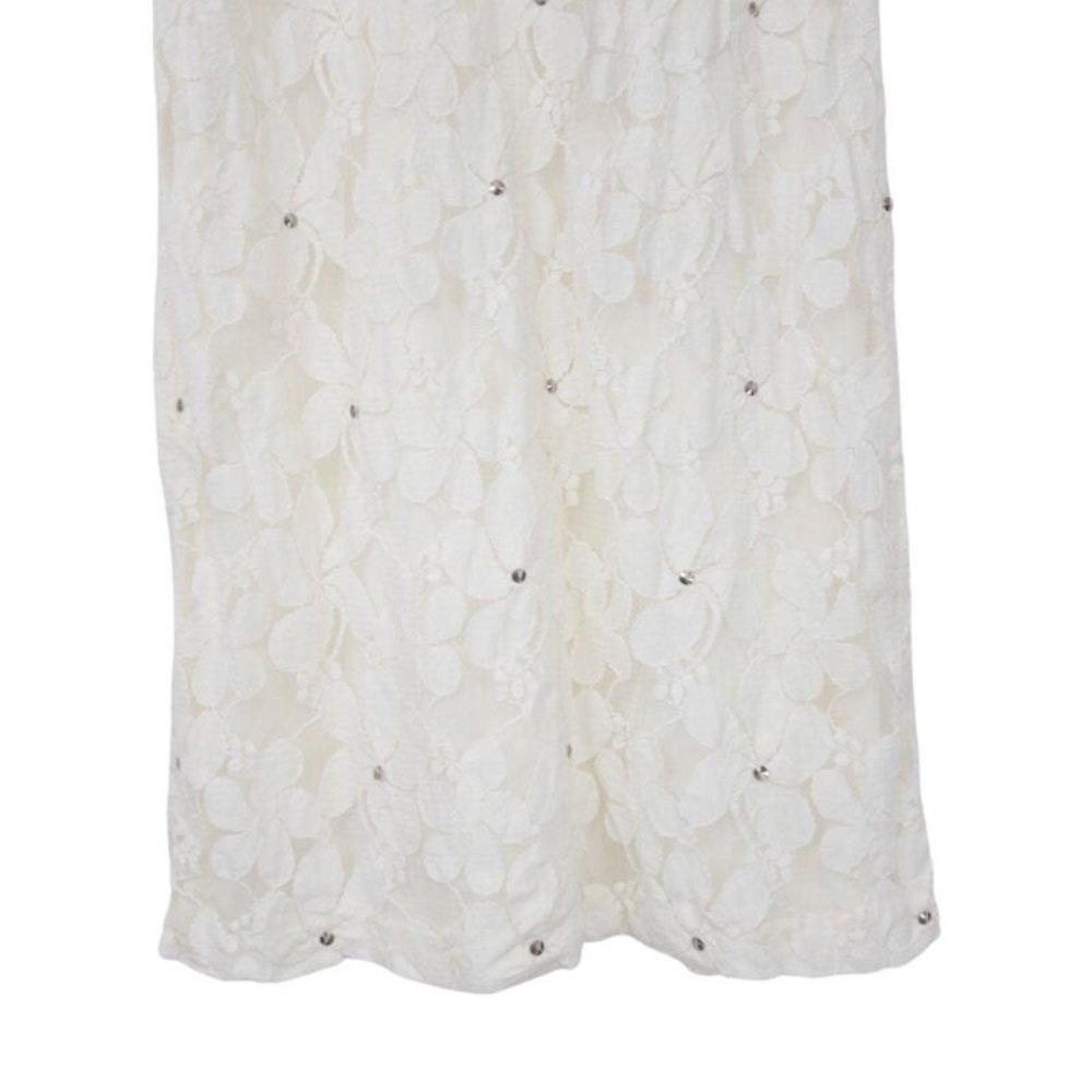 Signature by Robbie Bee Lace Mini Dress Off White Size 6 Sleeveless Back Zipper - Picture 3 of 4